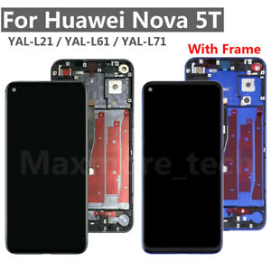 For Huawei nova 5T YAL-L21 YAL-L61 L71 LCD Display Screen Touch Assembly ±Frame