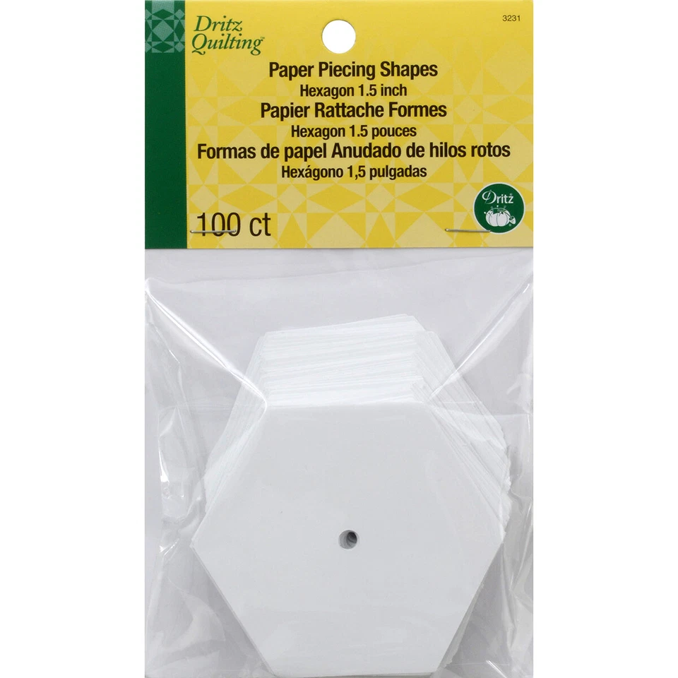 Hexágono de piezas de papel acolchado Dritz 1-1/2" 100/paquete-, 3231 Foto 1 de 1