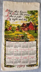 1973 Casa Benedizione Preghiera Agriturismo Fienile Lino Cucina Calendario Asciugamano - Foto 1 di 4