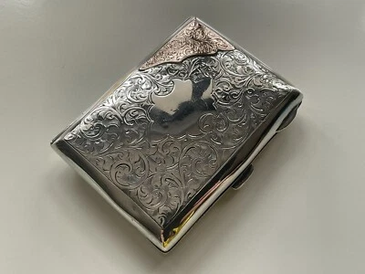 Lovely Solid Silver & 9ct Gold Cigarette Case by Smith & Bartlam Birmingham 1908 - Image 1 of 4