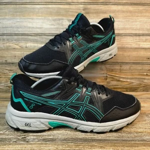 Asics Gel-Venture 8  Black/Aqua Running Shoes Women's Size 11 - Picture 1 of 9