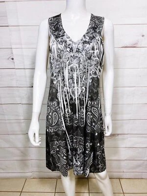 Vestido para mujer Unity World Wear talla L gris cuello en V estrás sin mangas Foto 1 de 4