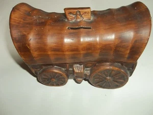 BANK COVERED WAGON CERAMIC  - OLD ROCKING A RANCH - Picture 1 of 3