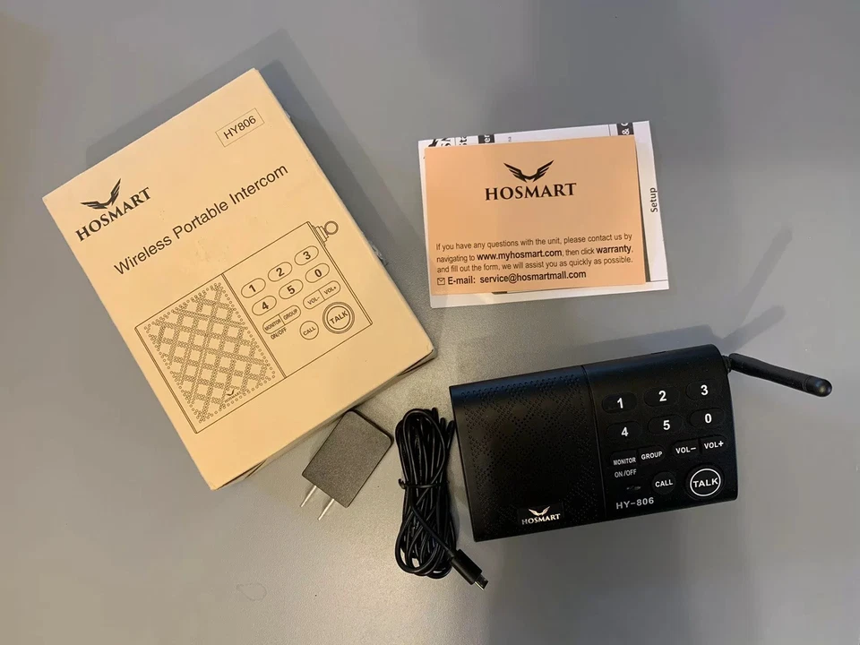 Wireless Intercom System Hosmart 1/2 Mile LONG RANGE 6-Channel Security Wireless - Image 1 of 4