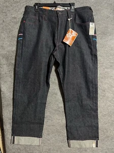 90s Y2K Skater Jeans Mens Size 38X31 Baggy Wide Leg Embroidered Hip Hop Rave - Picture 1 of 12