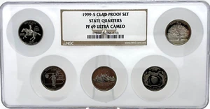 1999 S 25C STATE QUARTERS PROOF CLAD SET NGC PF 69 ULTRA CAMEO RARE #2171 - Picture 1 of 8
