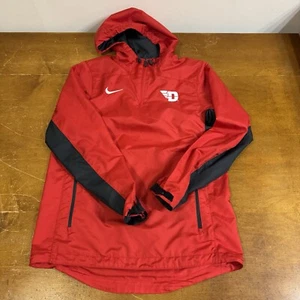 Dayton Flyers Jacket Mens Small Red 1/4 Zip Long Sleeve Hoodie Windbreaker Nike - Picture 1 of 8