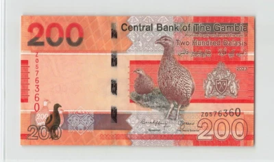 GAMBIA 200 Dalasis 2023, P-42c* REPLACEMENT, Z0576360, Original AU, Rare. T7 - Image 1 of 2