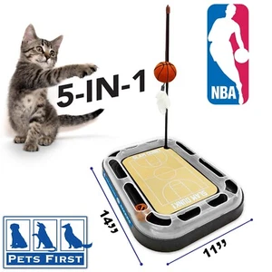 Juguete rascador para gatos de cancha de la NBA Pets First juguete 6 en 1 con bola de peluche juguete hierba gatera - Imagen 1 de 171