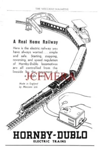 1952 HORNBY Dublo ANZEIGE "EINE echte Heimateisenbahn" Vintage Print Ad 701/60 - Bild 1 von 1