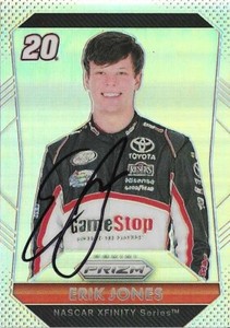 AUTOGRAPHED Erik Jones 2016 Panini Prizm Racing RARE SILVER PRIZM Card with COA
