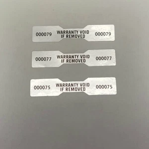 1000PCS WARRANTY VOID SECURITY LABELS STICKERS SEALS Numbered 50mm X 10mm - Imagen 1 de 6