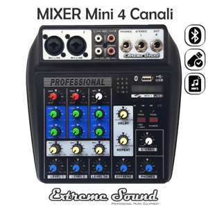 MIXER AUDIO PROFESSIONALE 4 CANALI BLUETOOTH USB CON ECHO DJ karaoke pianobar