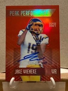 2018 SAGE Jake Wieneke RC PEAK PERFORMANCE RED AUTO #4/25 SSP - CFL ROUGHRIDERS - Picture 1 of 5