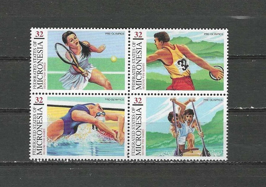 MICRONESIA , USA , 1997 , 2nd MICRONESIA GAMES , SPORTS ,BLOCK OF 4 STAMPS , MNH - Image 1 of 1