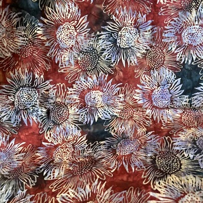 Tela Batik Girasol Batik Textil Por Yarda Borgoña 2 Yardas Foto 1 de 3