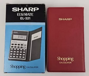 Sharp Elsi Mate EL-321 Shopping Calculator Red Complete In Box with Paperwork - Picture 1 of 13
