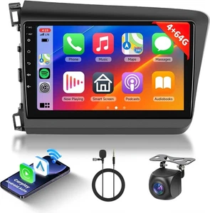 For Honda Civic 12-15 Android 13.0 9 Inch Car Stereo Radio CarPlay GPS Player - Picture 1 of 7