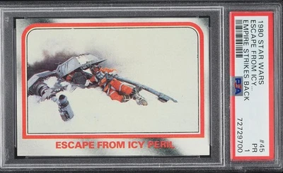 1980 Star Wars Topps Empire Strikes Back - Escape from Icy Peril #45  PSA 1 - Image 1 of 4