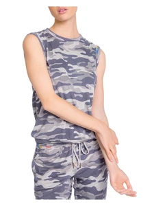 P.J. SALVAGE Intimates Gray Banded Tank Camouflage Sleep Shirt Pajama Top S - Picture 1 of 9