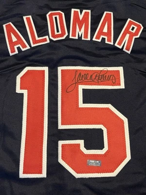 Sandy Alomar Jr Autographed Jersey Custom Cleveland Indians Primetime COA #15 - Image 1 of 4
