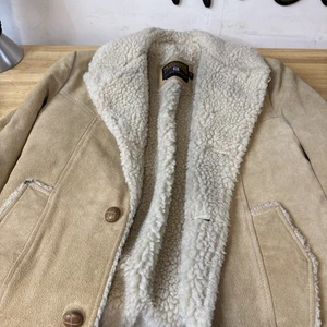 Giacca cappotto shearling pelle bovina uomo Trailmaster Marlboro vintage uomo 38 Rancher - Foto 1 di 21