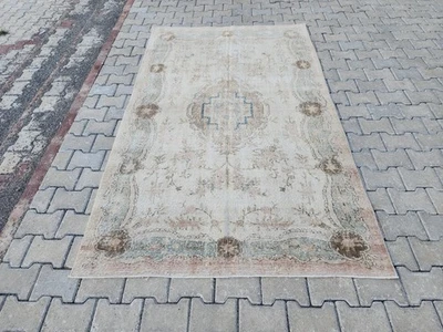 5x8 Oushak Rug Neutral, Handmade Wool Rug, Rugs For Living Room, Turkish Rugs - Image 1 of 4