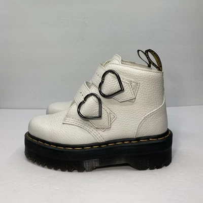 Dr Martens ботинки женщин 6 белый Devon сердце платформе пряжка отличном - Изображение 1 из 4