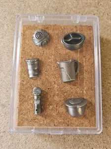 NEW Six(6) Pewter Bulletin Message Board Push Pins Tacks Variety of Shapes - Picture 1 of 4