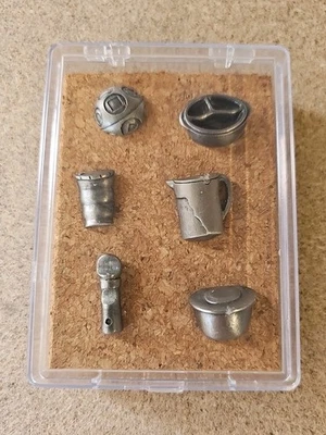 NEW Six(6) Pewter Bulletin Message Board Push Pins Tacks Variety of Shapes - Image 1 of 4