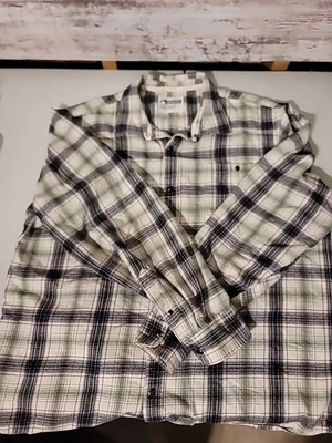 Mountain Khakis Shirt Mens XL Green white Plaid Flannel Western Pearl Snap Work - Image 1 of 4