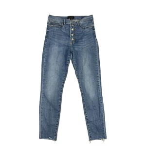 Banana Republic Damenjeans Größe 10 hoher Bund Skinny blau Knopfleiste mittlere Waschung - Bild 1 von 7