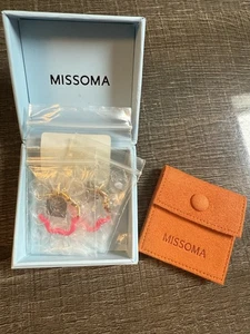 Missoma Squiggle Earrings Hot Pink Enamel 18K Vermeil New With Box RRP £125 - Picture 1 of 3
