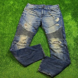 True Religion Jeans para hombre 34 Rocco Moto Se Denim desgastado desteñido... - Imagen 1 de 21