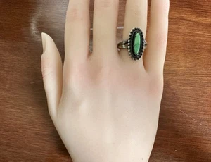 Vintage Designer Bell Trading Post Sterling Silver 925 Green Turquoise Ring Sz 8 - Picture 1 of 7