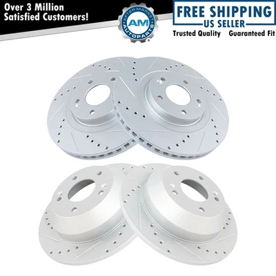 Drilled Brake Rotor Set Fits Hyundai Santa Fe Santa Fe Sport Kia Sedona Sorento - Image 1 of 4