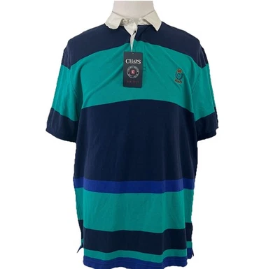 Vintage Chaps Rugby Polo Shirt Mens XXL Preppy Short Sleeve Cotton New 2XL 9748 - Image 1 of 4