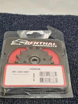 Piñón de rueda dentada delantero ranurado Renthal 461--420-15GP para Honda CRF150R 07-18 Foto 1 de 4