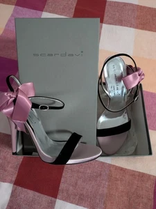 Scardavi Italian Leather Silver Black & Pink All Leather Heels EU38 - BNIB - Bild 1 von 3