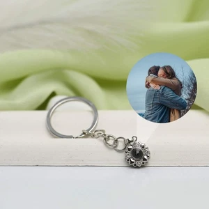 Personalized Little Hearts Photo Projection Keychain • Secret Keyring Gift Mom - Picture 1 of 10