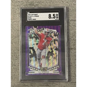 C.J. Stroud 2022 Metal Leaf Draft Purple Wave Card #B-CJS SGC 8.5 Ohio St/Texans - Bild 1 von 2