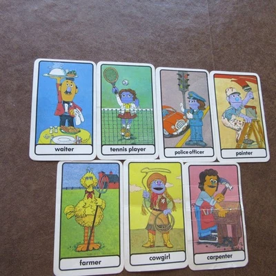 Sesame Street See & Know Cards, 7 Loose From Original Set, 1978, Cute, Two-Sided - Image 1 of 4