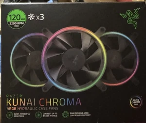 Razer Kunai Chroma 120mm 2200 obr./min Max ARGB i PWM hydrauliczne wentylatory obudowy (3 wentylatory) - Zdjęcie 1 z 2