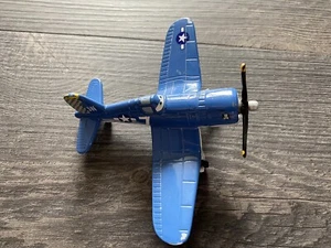 DISNEY PIXAR PLANES #7 SKIPPER RILEY BLUE 4.5" WIDE DIECAST TOY AIRPLANE MATTEL - Picture 1 of 7