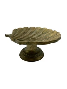 Massiver Messing Sockel Muschel Muschel Seife Schmuck Schale Vintage 2,5" H - Bild 1 von 9