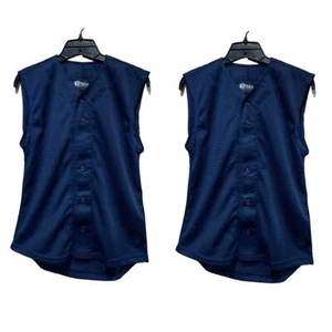 2 New Tag Team Uniform Youth Medium Button Down Sport Mesh Jersey Tank Top Vests - Picture 1 of 6