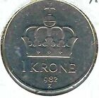 1982 Norway Uncirculated Olav V Head & Date Below Crown 1 Krone Coin!