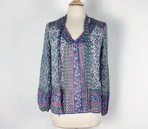 Blusa Blusa Top Lucky Brand Para Mujer Floral Multicolor Boho XS Extra Pequeña Usada en Excelente Condición - Imagen 1 de 7