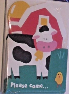 PARTY INVITATIONS OLD MCDONALD FARM THEME CARDS 8 PACK SET SEE MY OTHER ITEMS - Picture 1 of 3