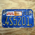 1970 California Motorcycle License Plate #4S5201